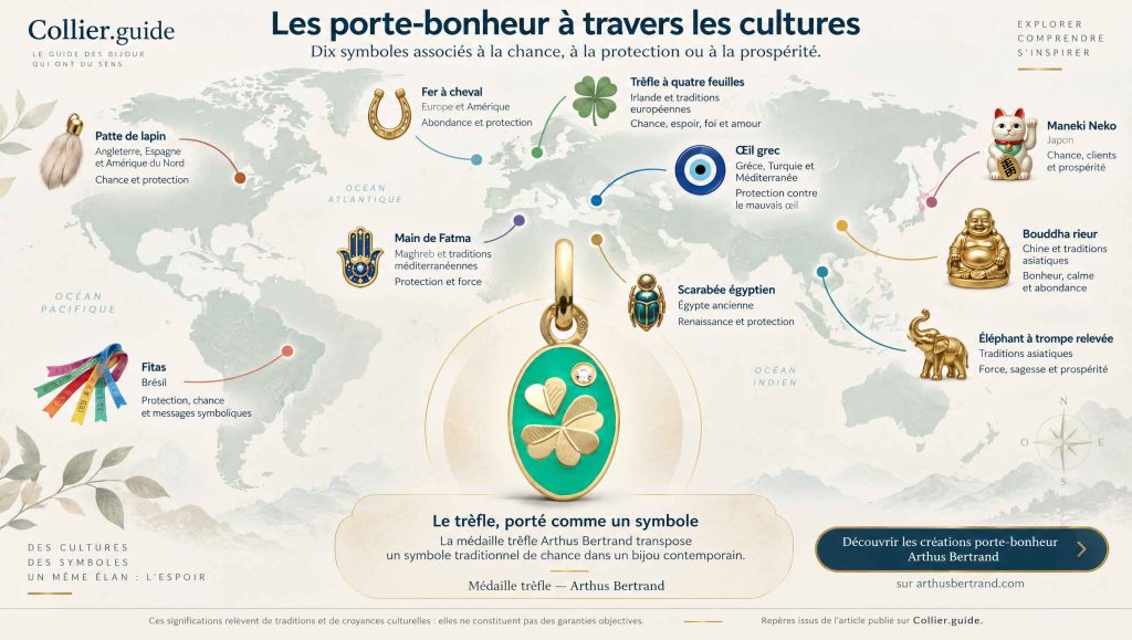 Carte du monde des porte-bonheur